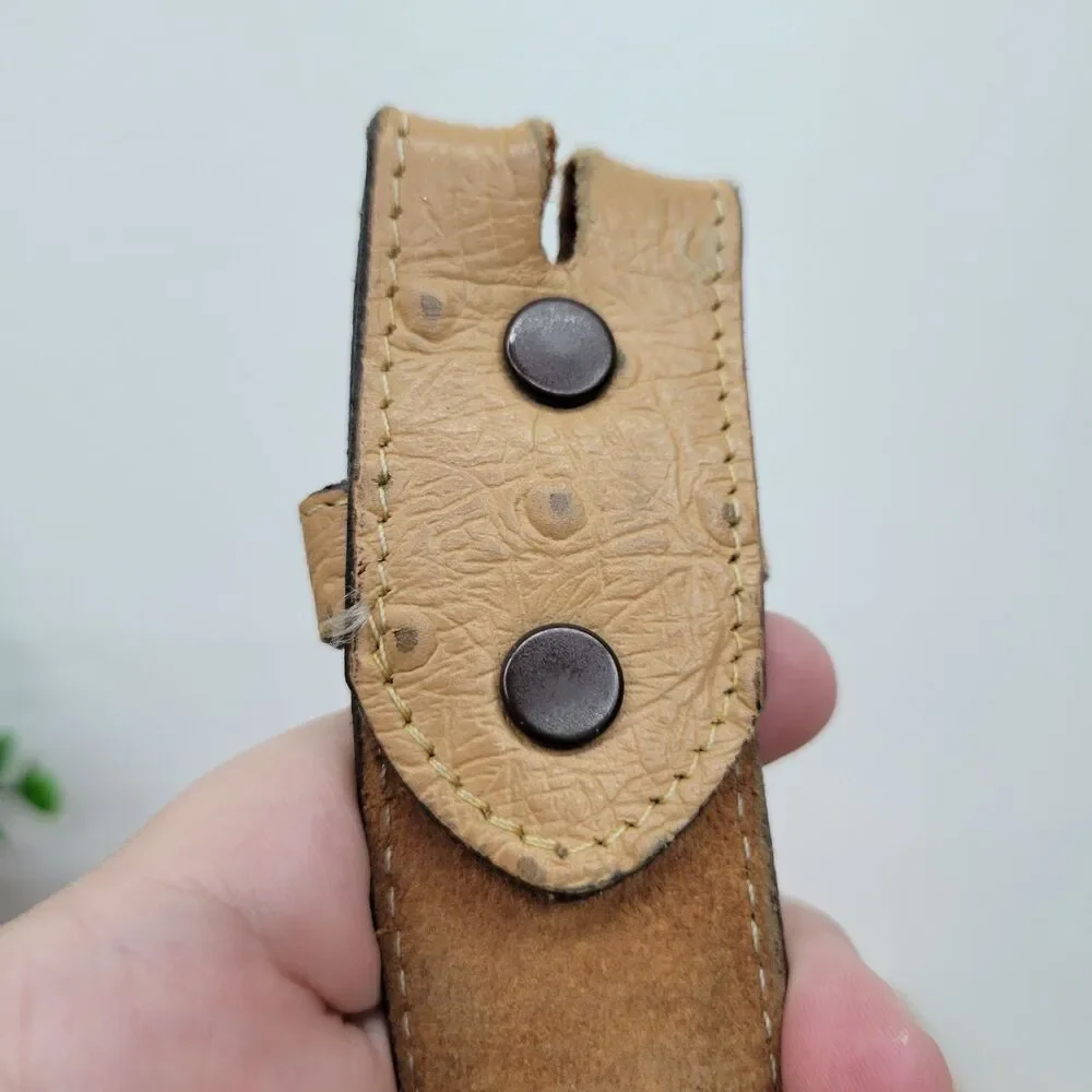 Vintage Ostrich Style Leather Belt